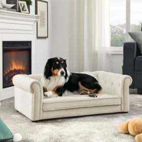 Elegant Rectangle Pet Bed for Medium and Large Dogs, Durable Elevated Dog Sofa Bed, Comfortable Dog Couch, Modern and Stylish Dog Sofa for Large