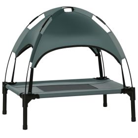 Elevated Dog Bed with Removable Canopy, Outdoor Dog Cot with UV Protection Canopy Shade, 24 inch Pet Bed for Camping, Gray (Option: Grey-560x100x130 mm)