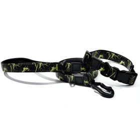 UV Printing Camouflage Embossed Pet Leash Set Is A Perfect Combination Of Style And Functionality Specially Designed For Pets' Outdoor Activities (Option: Green-15mm)