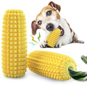 PROKEl Dog Chew Toys Corn Stick Toy For Smal  MediumLarge Breed 5.8   Squeak Corn Stick Ropetoy (Option: Yellow)