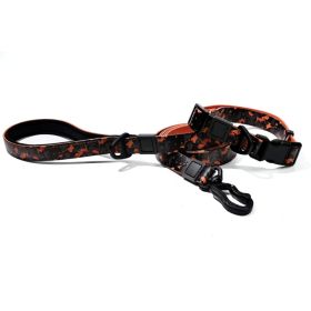 UV Printing Camouflage Embossed Pet Leash Set Is A Perfect Combination Of Style And Functionality Specially Designed For Pets' Outdoor Activities (Option: Red-15mm)